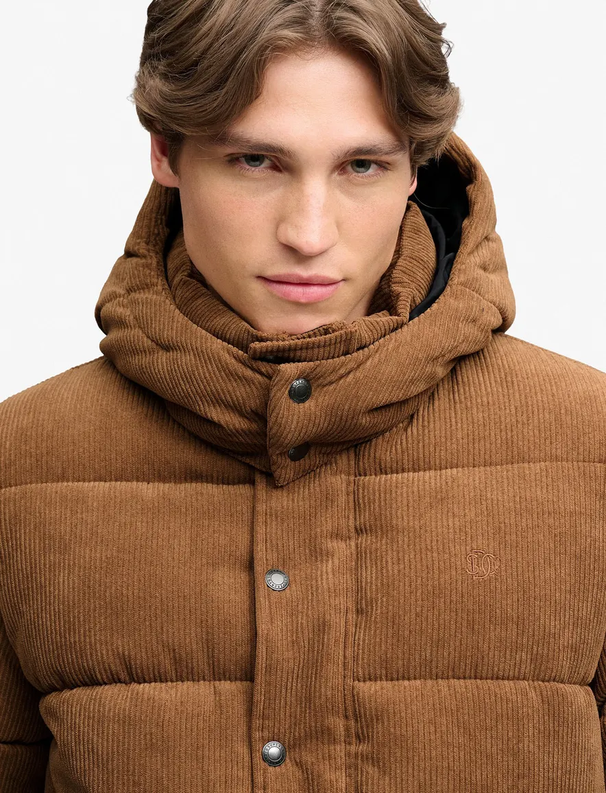 Superdry gewatteerde jas bruin waterafstotend