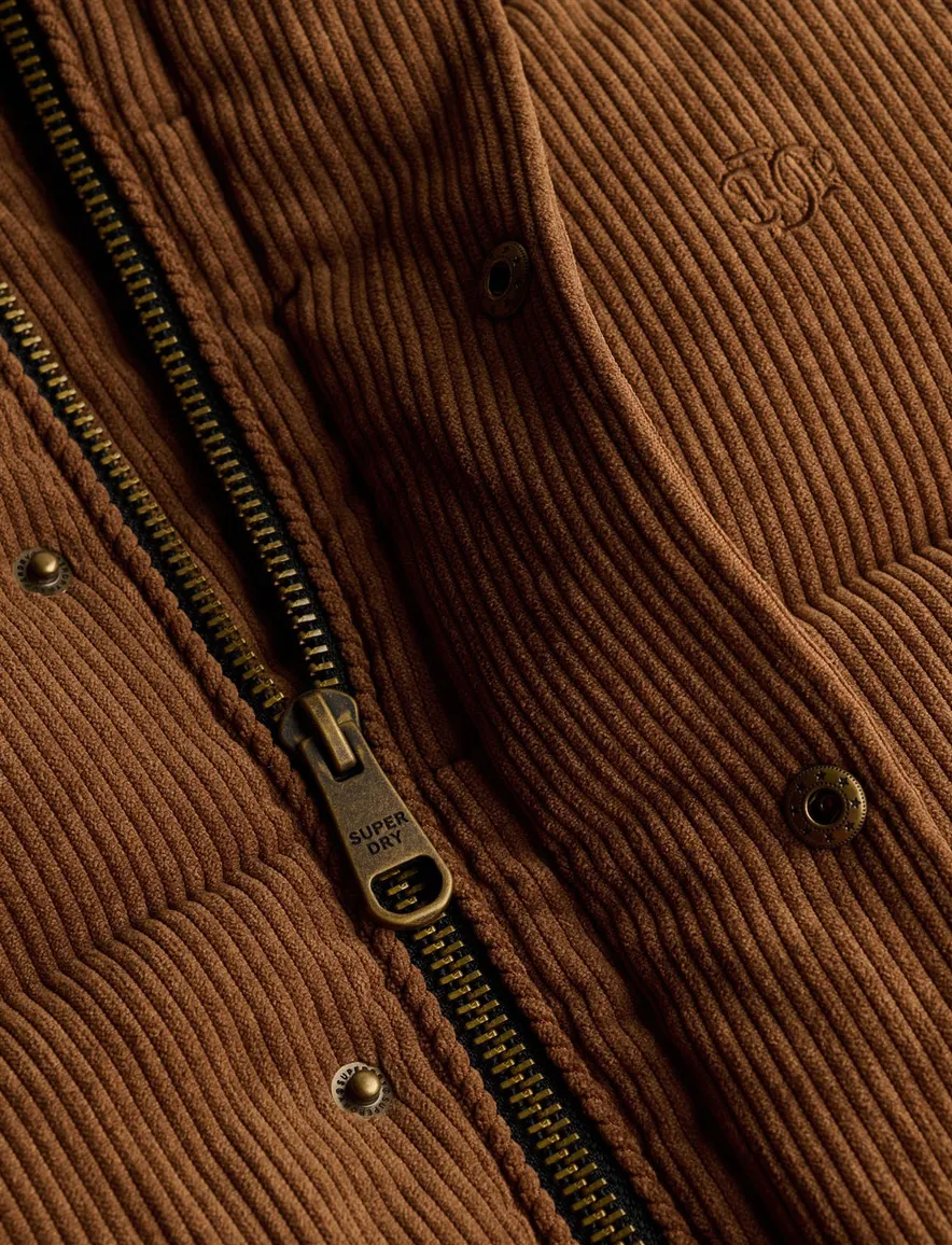 Superdry gewatteerde jas bruin waterafstotend