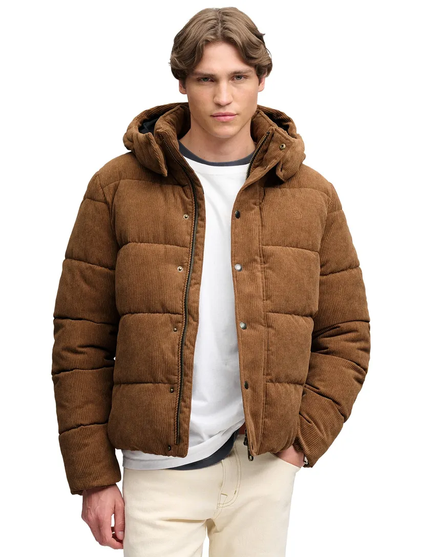 Gewatteerde jas Superdry bruin waterafstotend