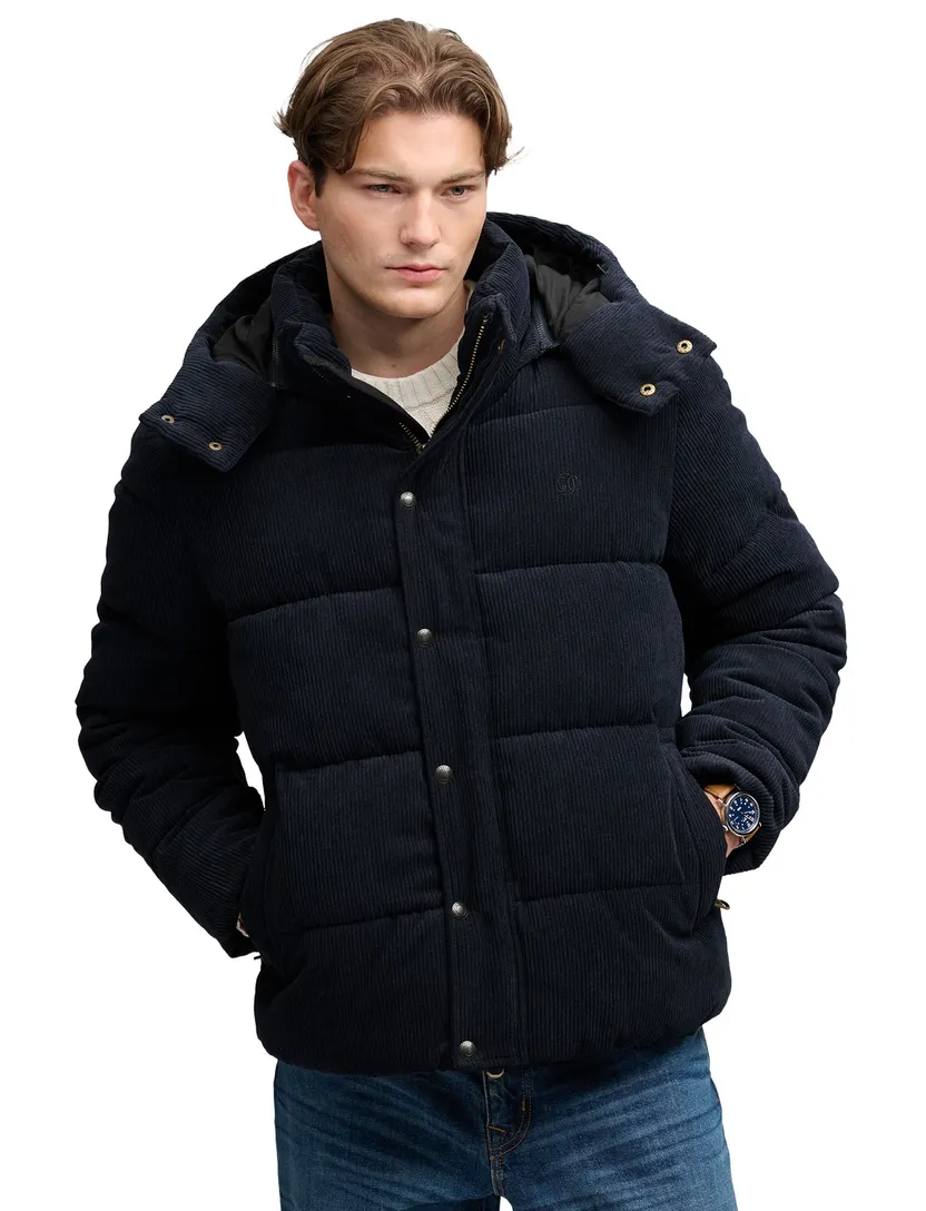 Gewatteerde jas Superdry navy waterafstotend