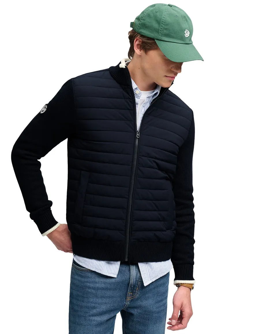 Superdry gewatteerde jas donkerblauw