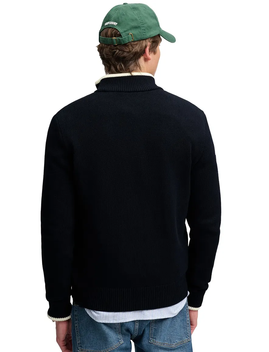 Superdry gewatteerde jas donkerblauw