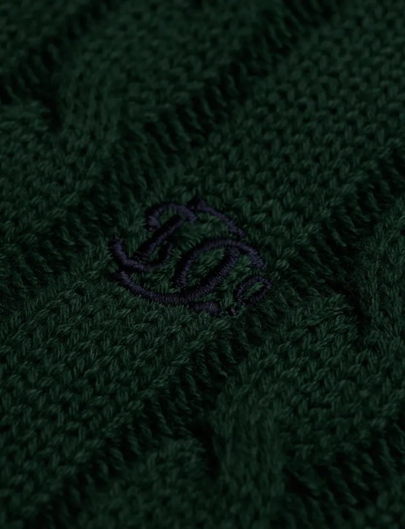 Trui Superdry donkergroen grof gebreid