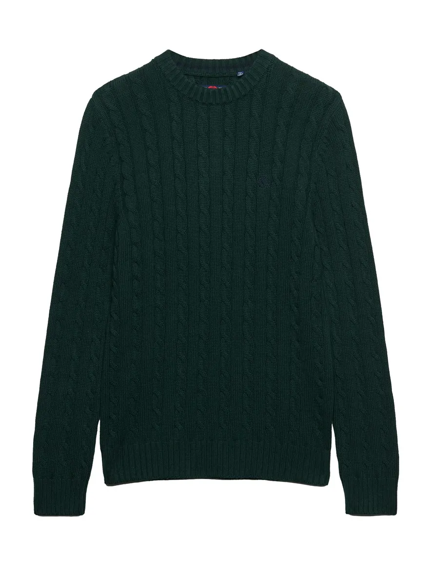 Superdry trui ronde hals donkergroen