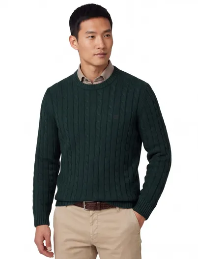 Superdry Superdry trui ronde hals donkergroen