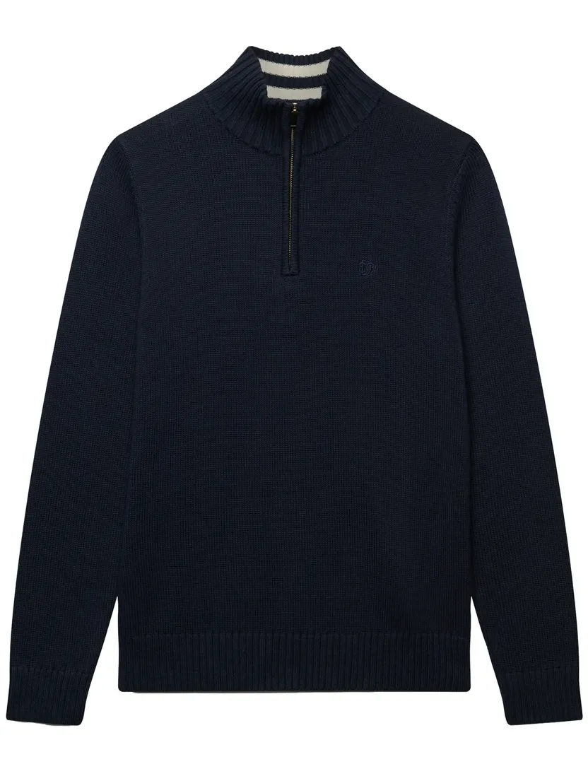 Trui Superdry half zip navy slim fit