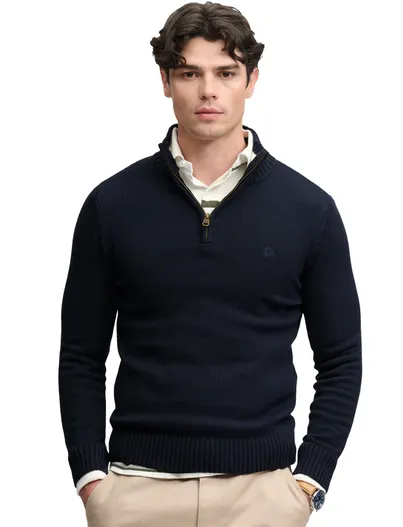Superdry Trui Superdry half zip navy slim fit