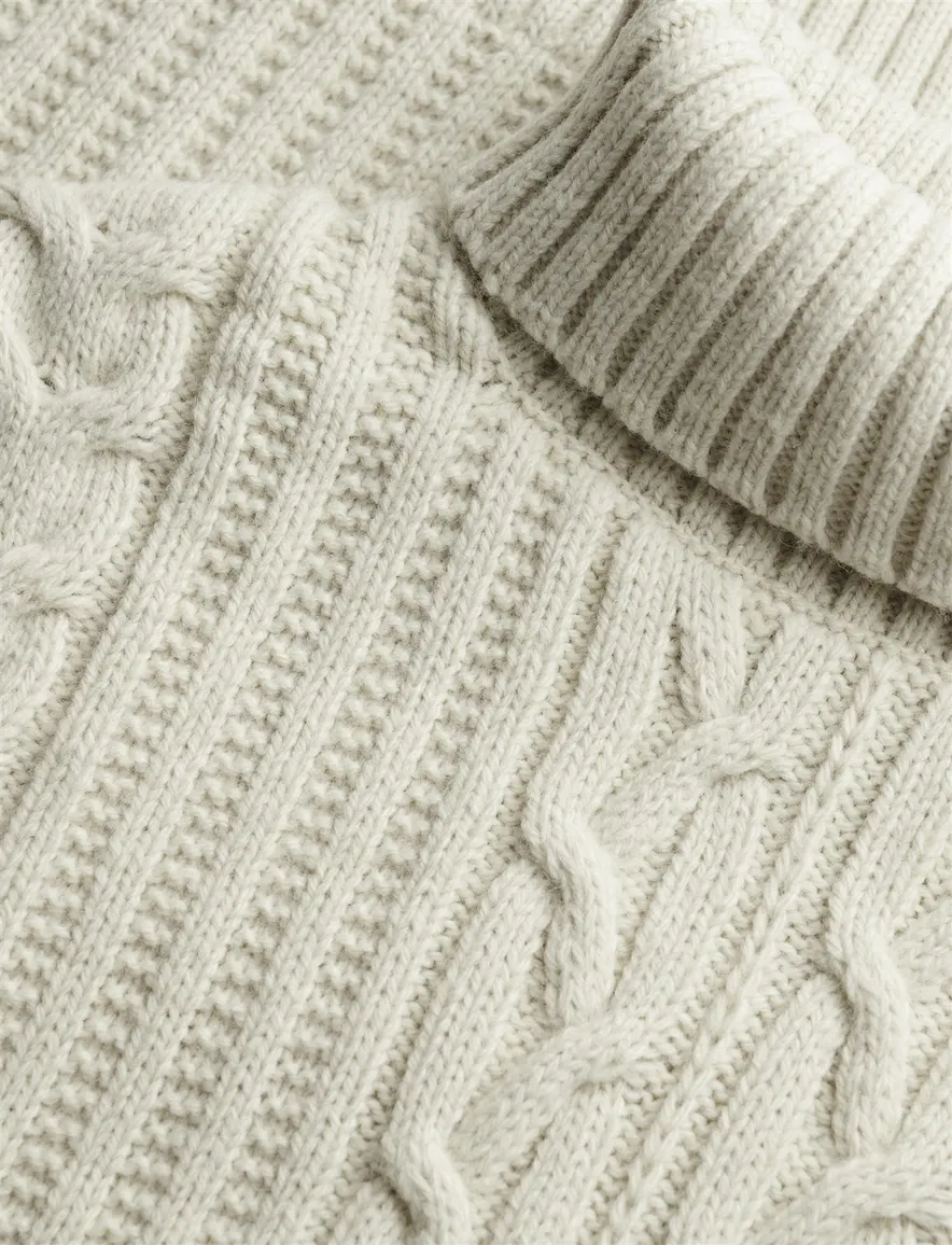 Superdry grof gebreide coltrui wit