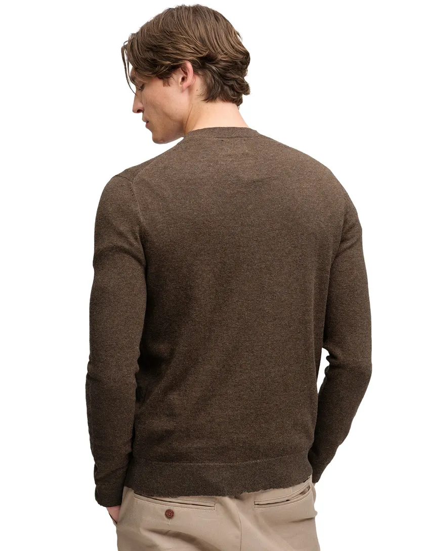 Superdry trui ronde hals bruin gebreid