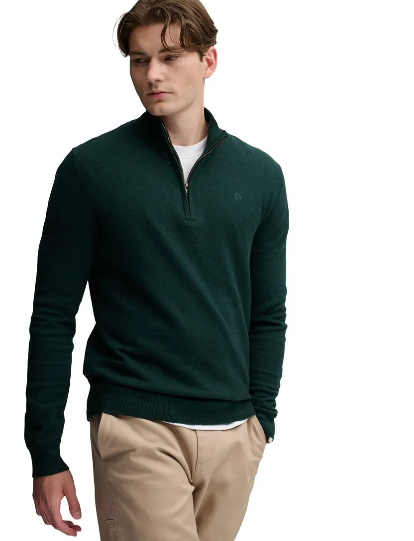 Superdry donkergroen half zip slim fit truien
