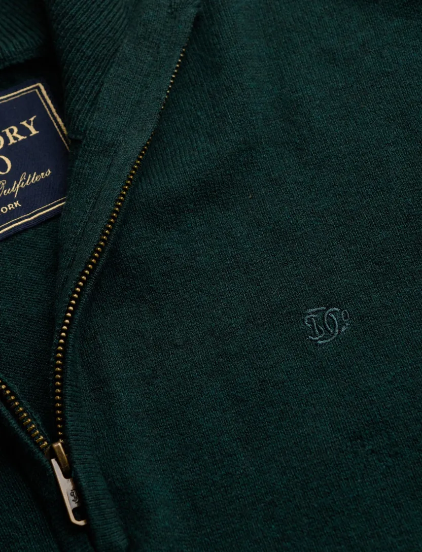 Superdry donkergroen half zip slim fit truien