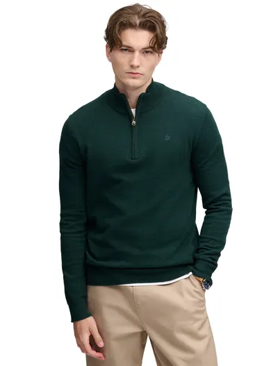 Superdry Superdry donkergroen half zip slim fit truien