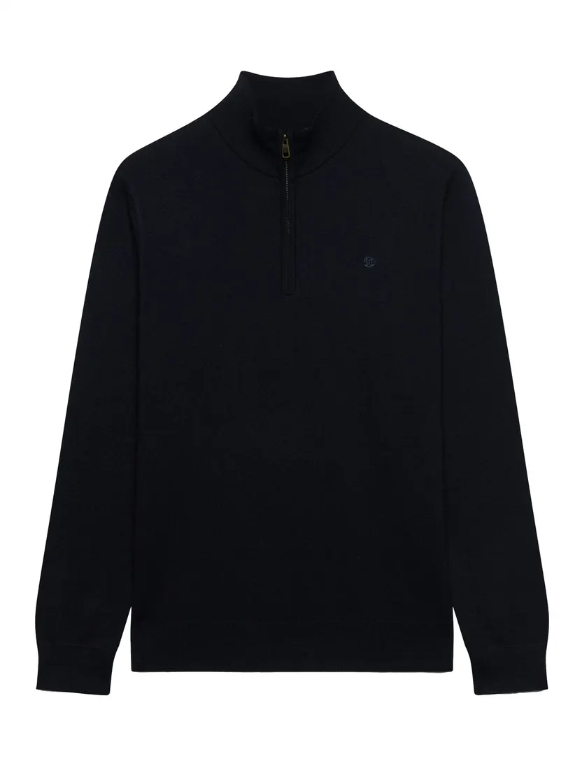 Superdry trui half zip donkerblauw slim fit
