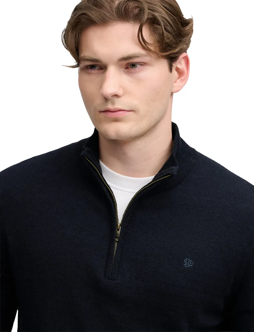 Superdry trui half zip donkerblauw slim fit