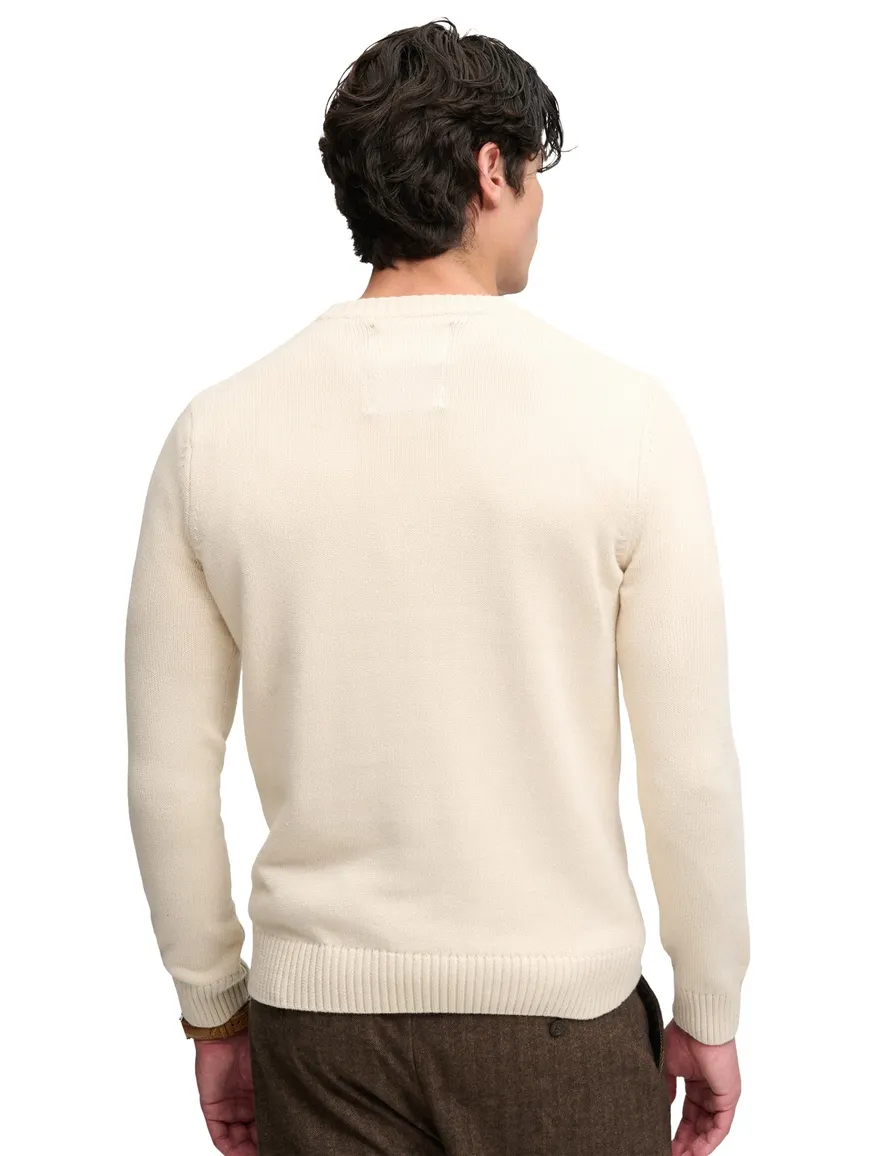 Superdry trui ronde hals creme met opdruk