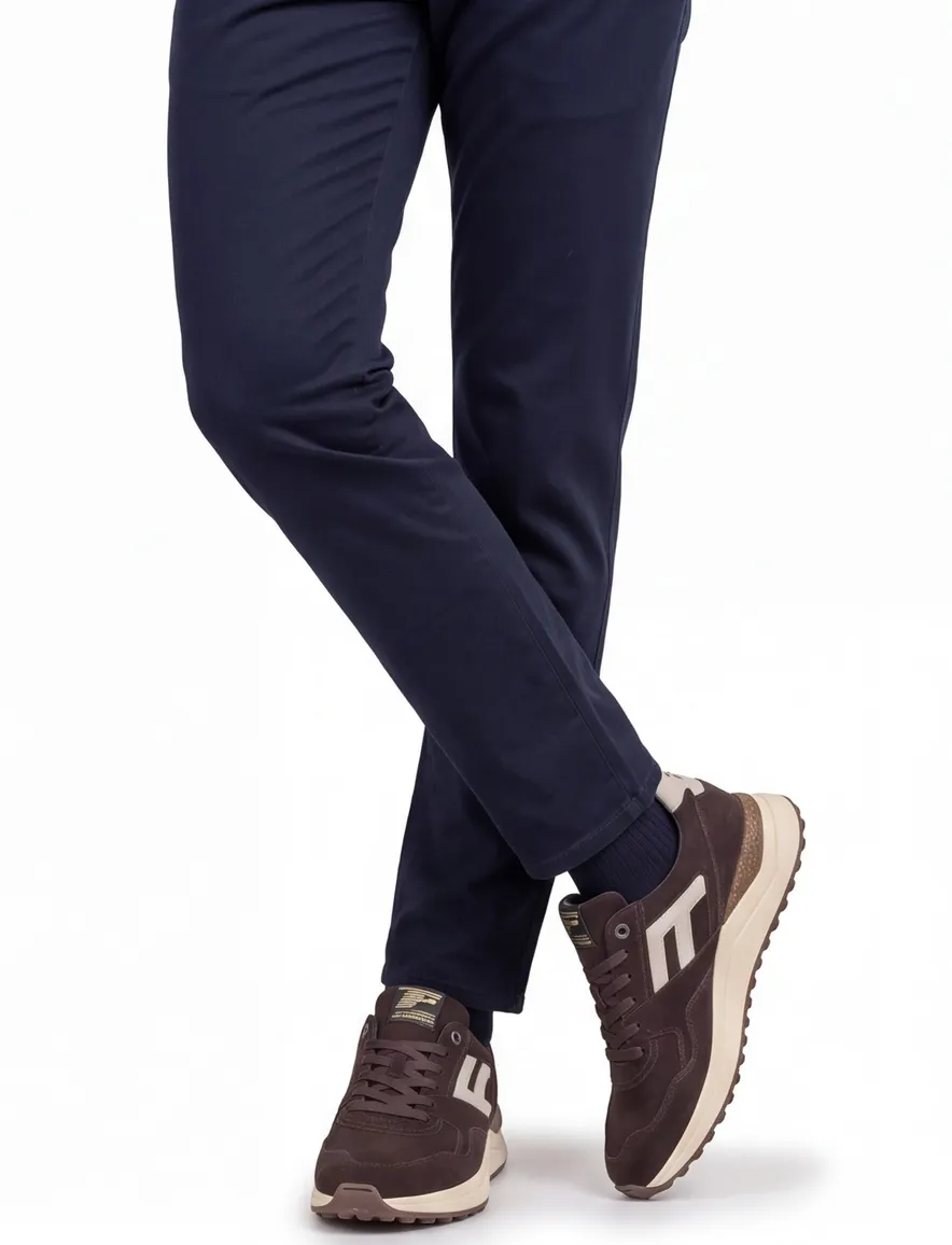 Floris van Bommel suede sneakers bruin