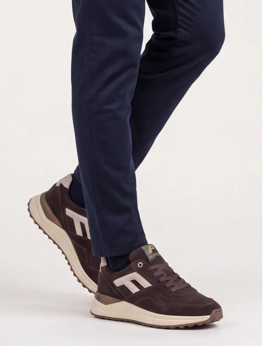 Floris van Bommel suede sneakers bruin