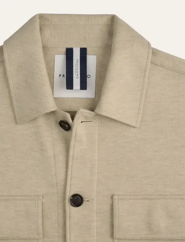 Profuomo overshirt khaki met borstzak