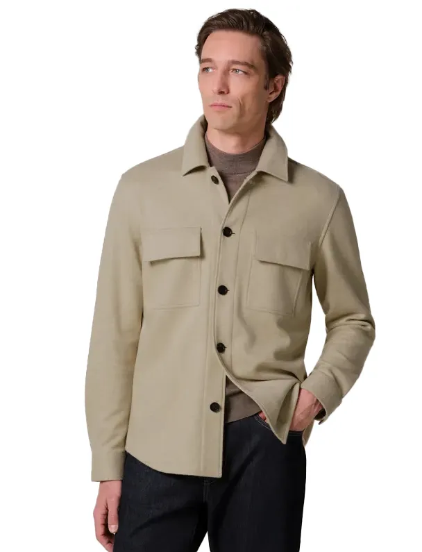Overshirt Profuomo khaki polyester