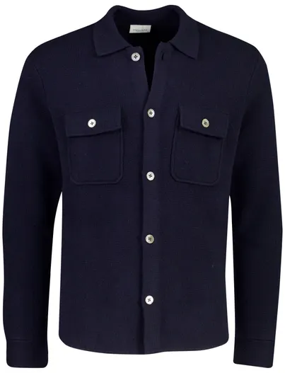 Profuomo Vest Profuomo donkerblauw gebreid