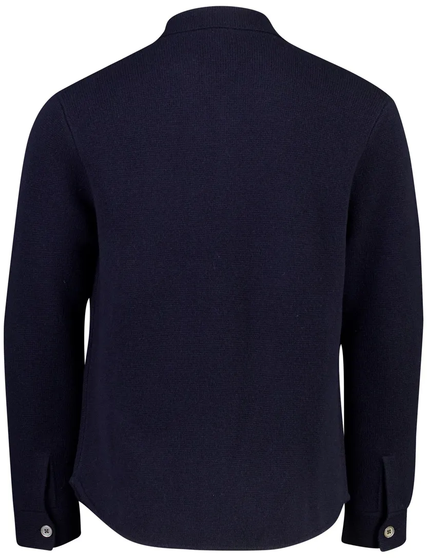 Vest Profuomo donkerblauw gebreid