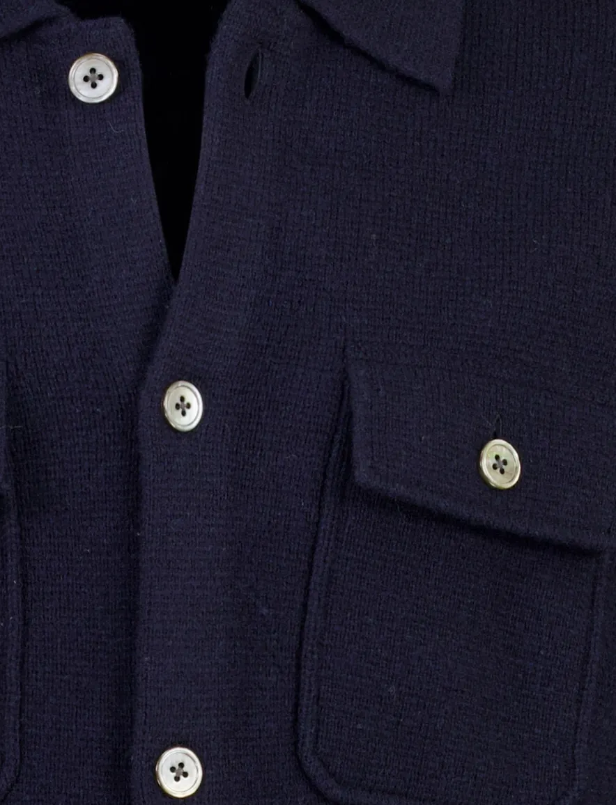 Vest Profuomo donkerblauw OVERSHIRT FULL BUTTON NAV