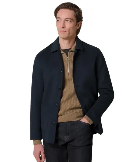 Profuomo Overshirts Profuomo donkerblauw wol