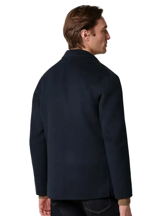 Overshirts Profuomo donkerblauw wol