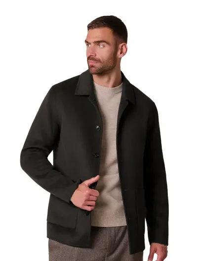 Profuomo Profuomo overshirt bruin 100% wol