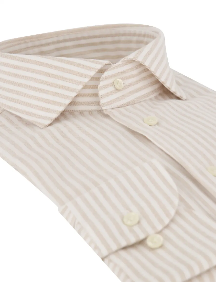 Overhemd Profuomo beige SHIRT CUTAWAY SF L.BEIGE