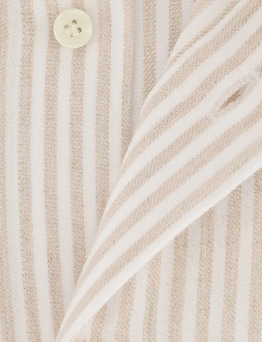 Overhemd Profuomo beige katoen
