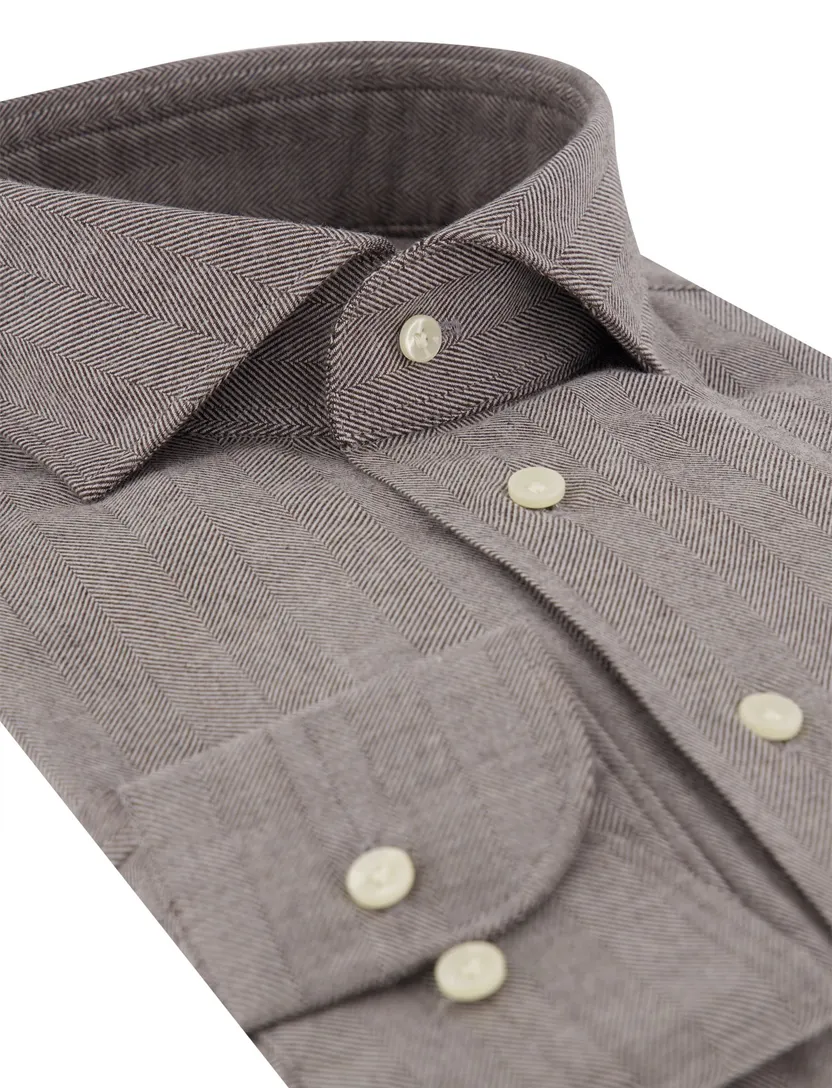 Overhemd Profuomo antraciet katoen