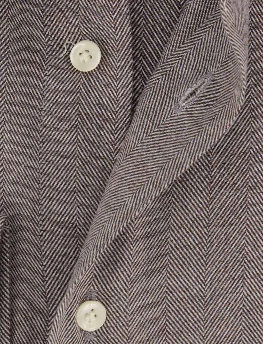 Overhemd Profuomo grijs SHIRT CUTAWAY SF BROWN
