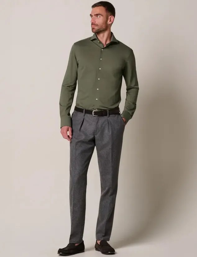 Overhemd Profuomo groen SHIRT X-CUTAWAY SF GREEN