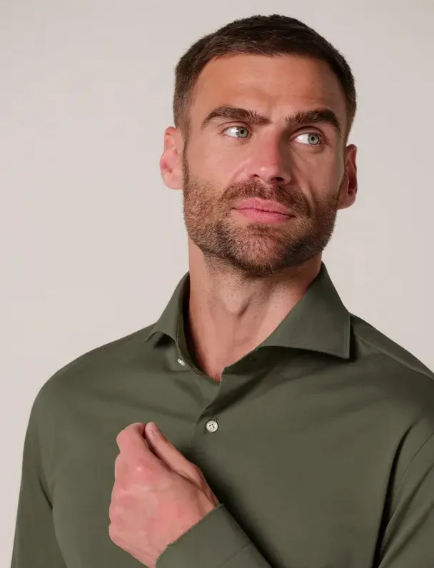 Overhemd Profuomo groen SHIRT X-CUTAWAY SF GREEN