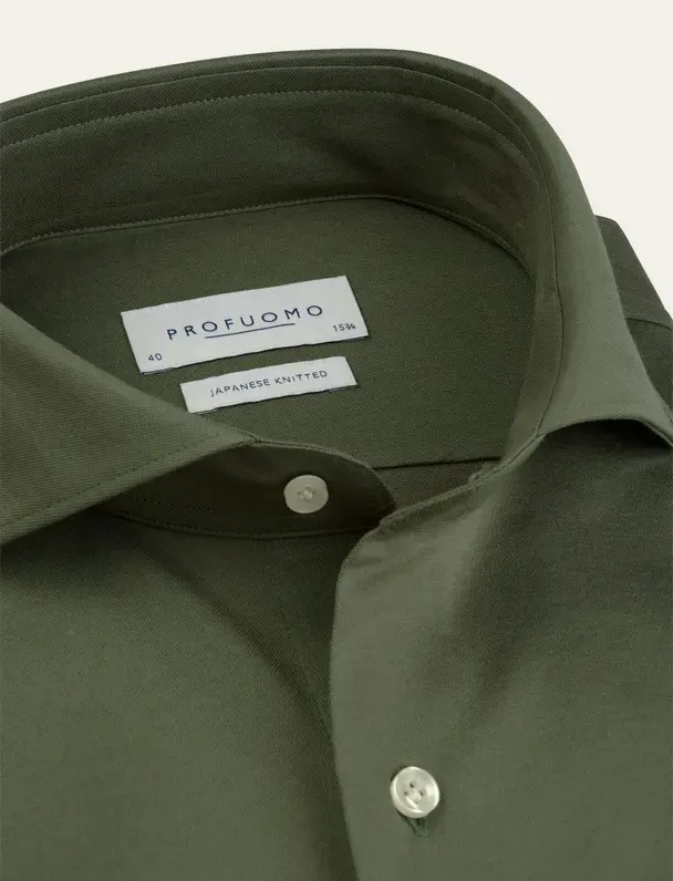Overhemd Profuomo groen SHIRT X-CUTAWAY SF GREEN