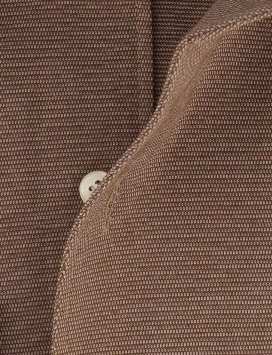Overhemd Profuomo bruin SHIRT ONE PIECE SF TAUPE