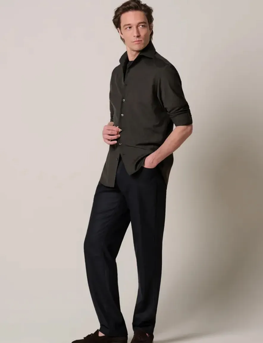 Overhemd Profuomo bruin SHIRT ONE PIECE SF BROWN