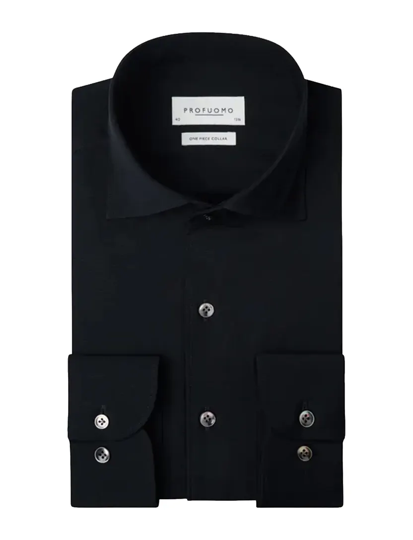 Overhemd Profuomo Slim Fit donkerblauw wol