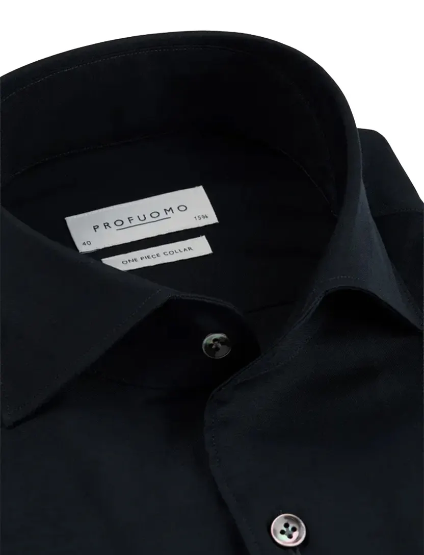 Overhemd Profuomo Slim Fit donkerblauw wol