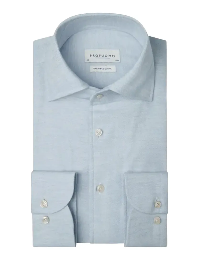 Overhemd Profuomo Slim Fit lichtblauw lange mouw