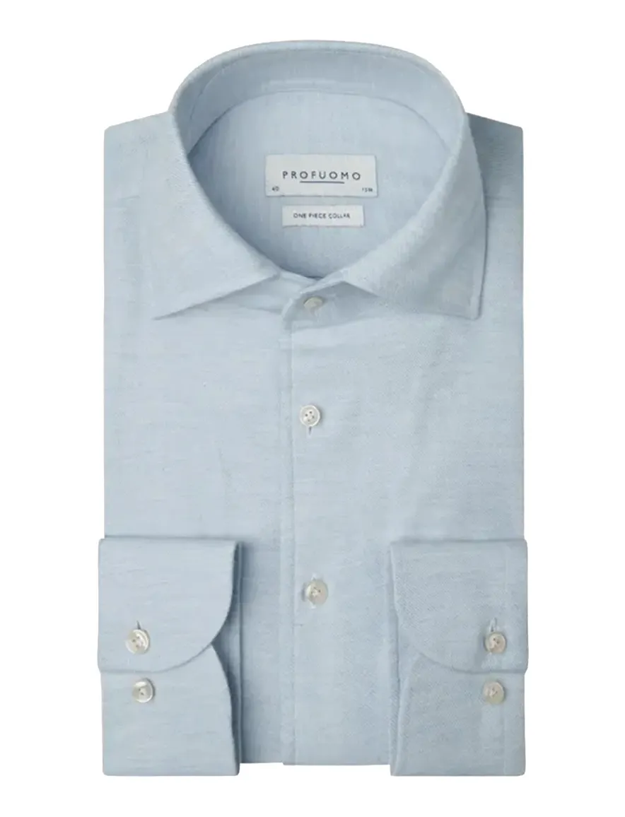 Profuomo Slim Fit overhemd lichtblauw katoen