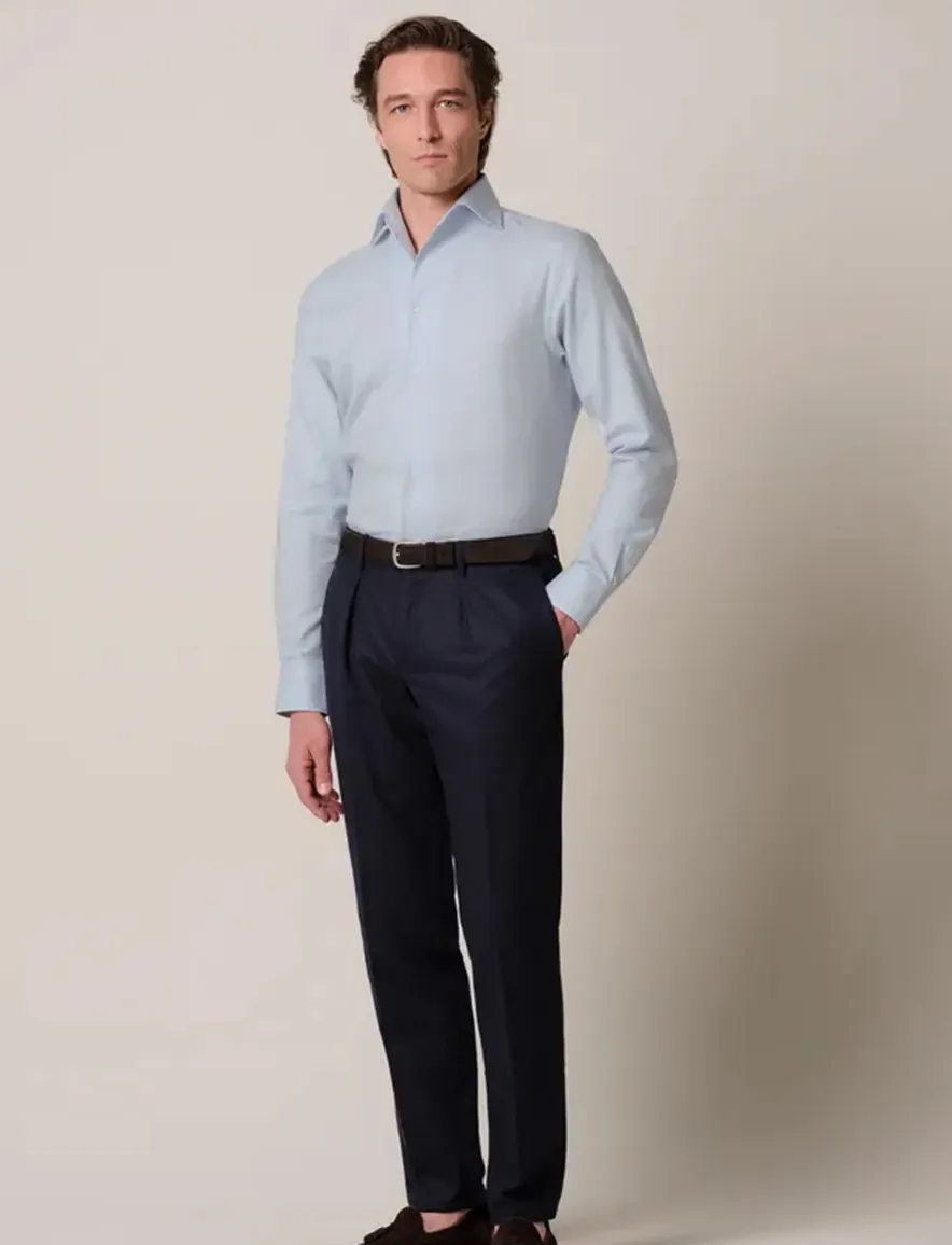 Profuomo Slim Fit overhemd lichtblauw katoen