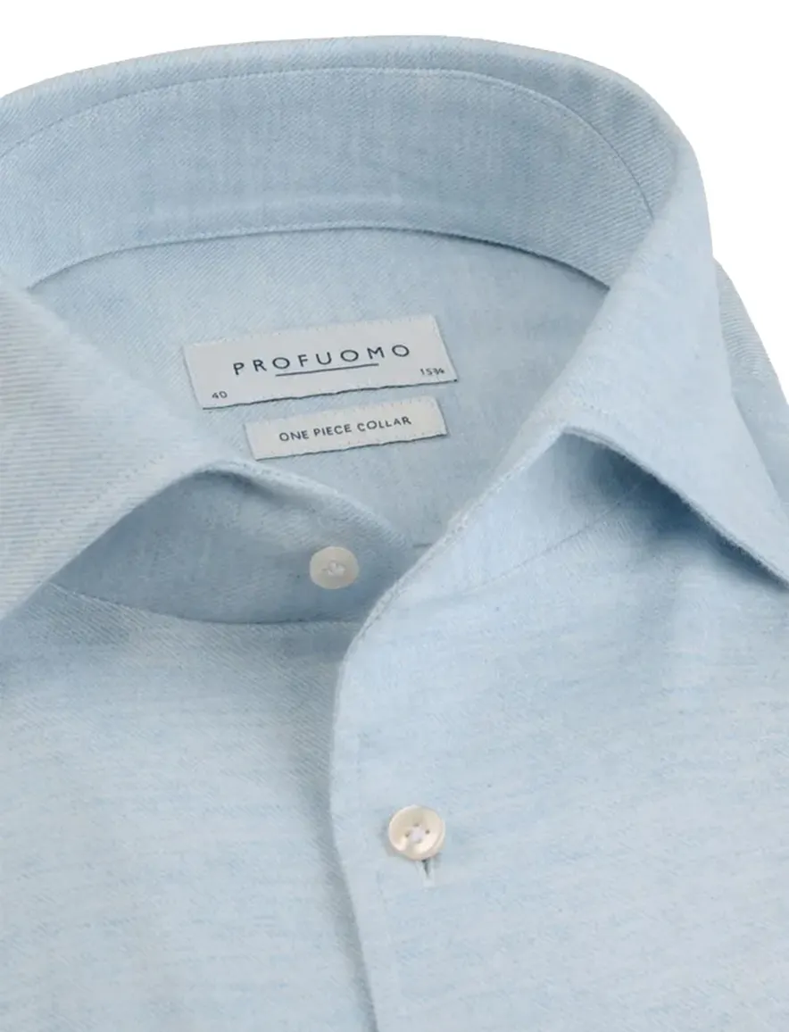 Profuomo Slim Fit overhemd lichtblauw katoen