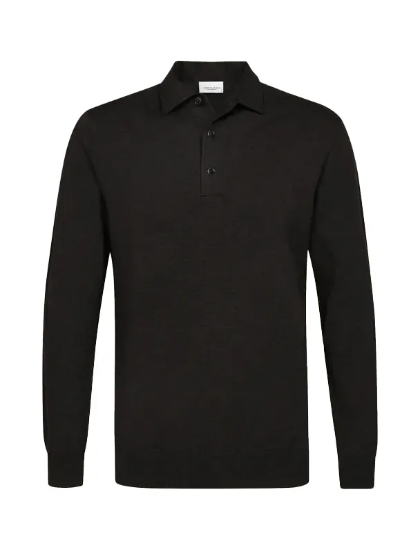 Profuomo poloshirt bruin effen