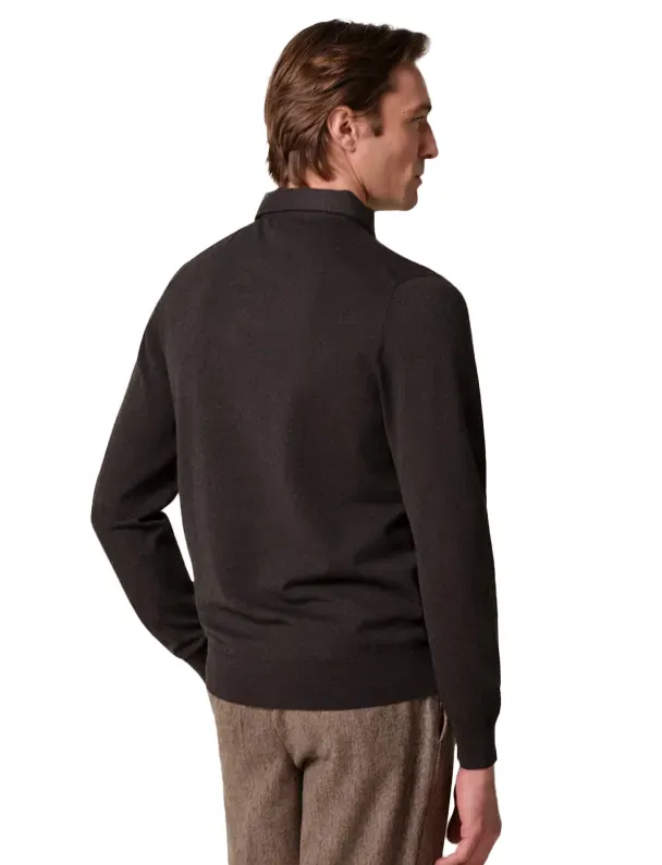 Profuomo poloshirt bruin effen