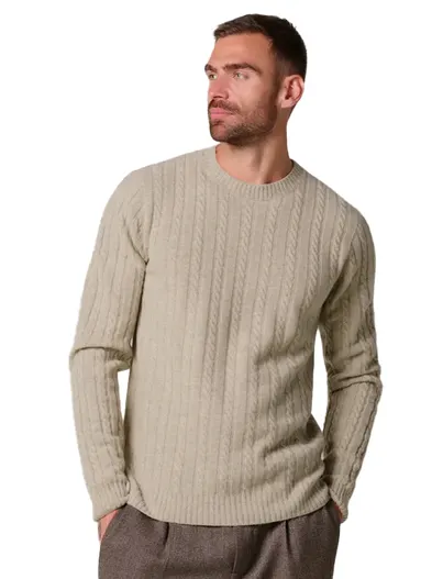 Profuomo Trui Profuomo creme gebreid