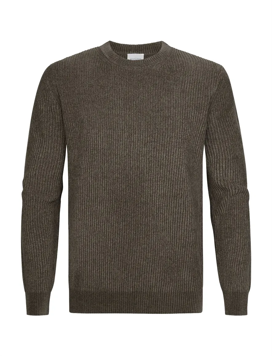 Trui Profuomo bruin PULLOVER CREW NECK BROWN