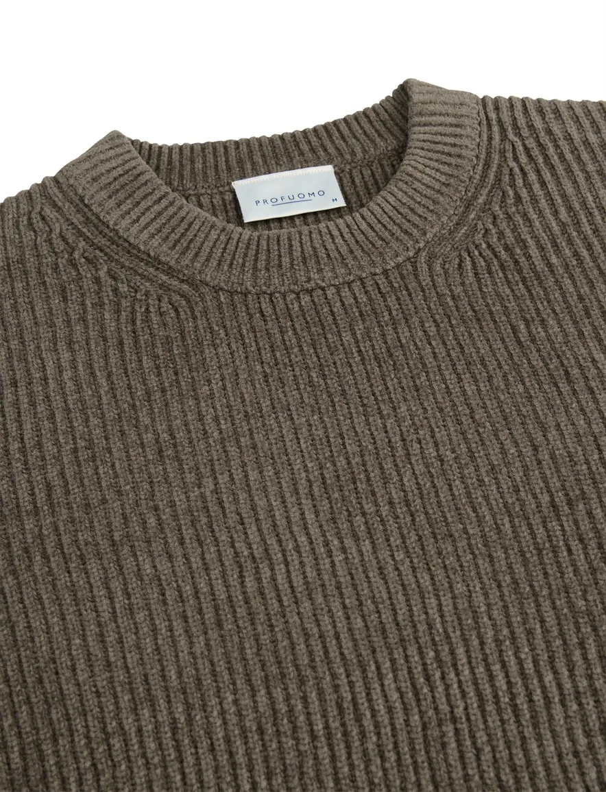 Trui Profuomo bruin PULLOVER CREW NECK BROWN