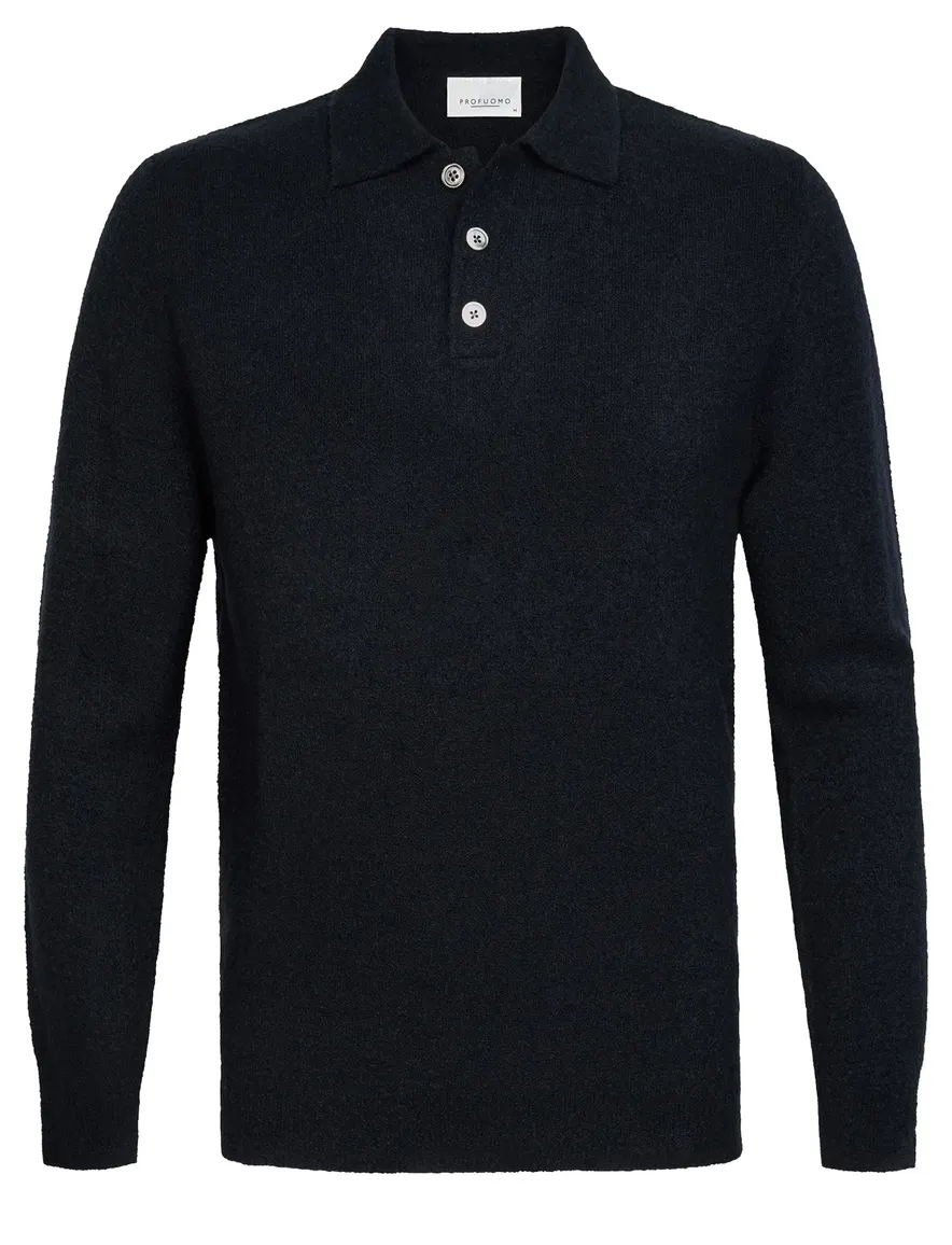 Poloshirt Profuomo donkerblauw POLO LS NAVY